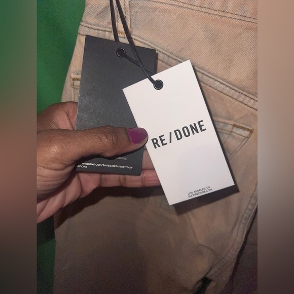 NWT Re/Done 90s Destroyed Straight Leg Orange Tint Jeans size 25 - Picture 9 of 12